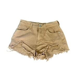 Forever 21 Light Tan Distressed Denim Cut Off Shorts Size 27 AS IS